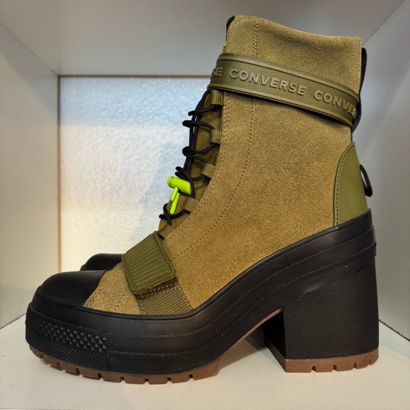 Converse Chuck Taylor All Star Hiker Boots Olive Green Heeled Gorpcore Size 8 - Picture 2 of 13